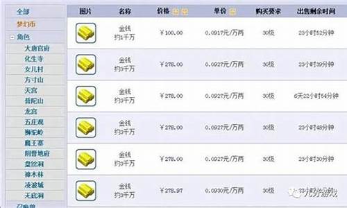 梦幻西游金价排行2021年5月_梦幻西游金价波动规律